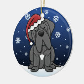 Kawaii Cartoon Neapolitan Mastiff Kerstmis Keramisch Ornament (Links)