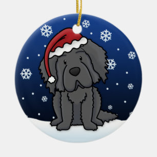 Kawaii Cartoon Newfoundland kerstversiering Keramisch Ornament