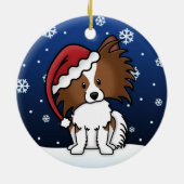 Kawaii Cartoon Papillon kerstversiering Keramisch Ornament (Achterkant)