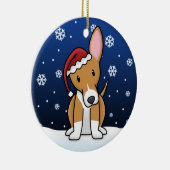 Kawaii Cartoon Portugees Podengo Kerstmis Keramisch Ornament (Rechts)