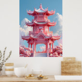 Kawaii Cartoon Poster in het oude China (Keuken)
