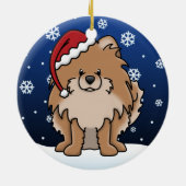 Kawaii Cartoon Red Pommeren Keramisch Ornament (Achterkant)