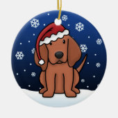 Kawaii Cartoon Redbone Coonhound Kerstmis Keramisch Ornament (Voorkant)