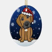 Kawaii Cartoon Rhodesian Ridgeback kerst Keramisch Ornament (Rechts)