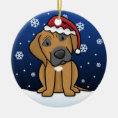 Kawaii Cartoon Rhodesian Ridgeback kerst Keramisch Ornament (Voorkant)