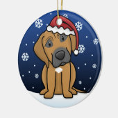 Kawaii Cartoon Rhodesian Ridgeback kerst Keramisch Ornament (Links)