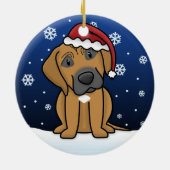 Kawaii Cartoon Rhodesian Ridgeback kerst Keramisch Ornament (Achterkant)