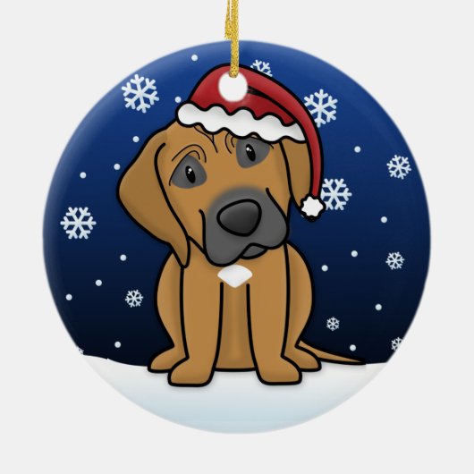 Kawaii Cartoon Rhodesian Ridgeback kerst Keramisch Ornament (Achterkant)