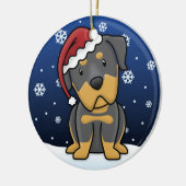 Kawaii Cartoon Rottweiler Kerstmis Keramisch Ornament (Links)