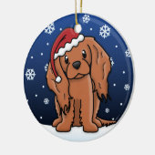 Kawaii Cartoon Ruby Cavalier King Charles Spaniel Keramisch Ornament (Links)