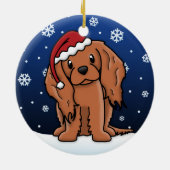 Kawaii Cartoon Ruby Cavalier King Charles Spaniel Keramisch Ornament (Achterkant)