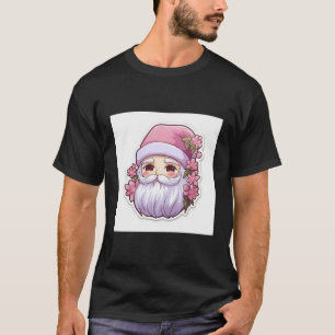 Kawaii Cartoon Santa's Cherry Blossom Adventure T-shirt