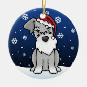 Kawaii Cartoon Schnauzer kerstversiering Keramisch Ornament (Voorkant)