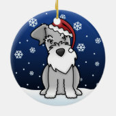 Kawaii Cartoon Schnauzer kerstversiering Keramisch Ornament (Achterkant)