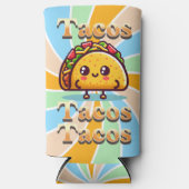 Kawaii Cartoon Tacos Seltzer Blikjeskoeler (Voorkant)