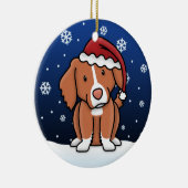 Kawaii Cartoon Toller kerstversier Keramisch Ornament (Rechts)