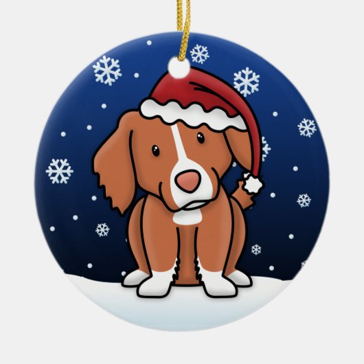 Kawaii Cartoon Toller kerstversier Keramisch Ornament (Voorkant)