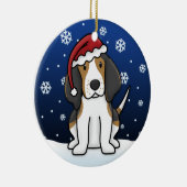 Kawaii Cartoon Treeing Walker Coonhound Kerstmis Keramisch Ornament (Rechts)