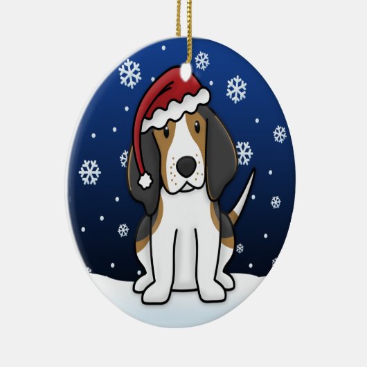 Kawaii Cartoon Treeing Walker Coonhound Kerstmis Keramisch Ornament (Rechts)