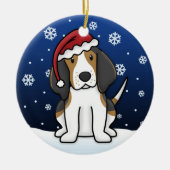 Kawaii Cartoon Treeing Walker Coonhound Kerstmis Keramisch Ornament (Voorkant)
