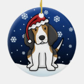 Kawaii Cartoon Treeing Walker Coonhound Kerstmis Keramisch Ornament (Achterkant)