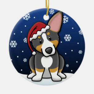 Kawaii Cartoon Tricolor Pembroke Welsh Corgi Keramisch Ornament
