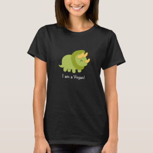 Kawaii cartoon van groene en gele Triceratops T-shirt