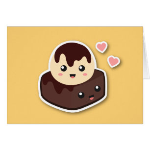 Kawaii Cartoon van Vanille Ijs en Brownie