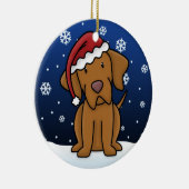 Kawaii Cartoon Vizsla kerstversiering Keramisch Ornament (Rechts)