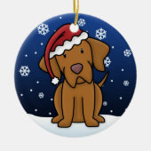 Kawaii Cartoon Vizsla kerstversiering Keramisch Ornament (Voorkant)