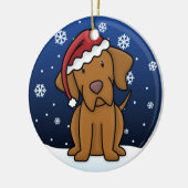 Kawaii Cartoon Vizsla kerstversiering Keramisch Ornament (Links)