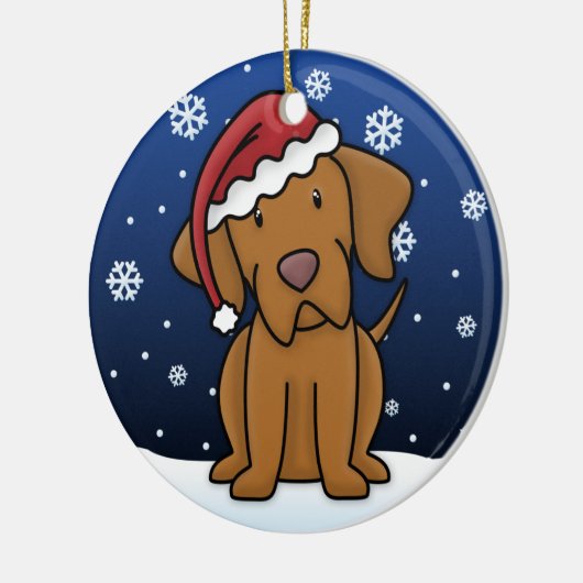 Kawaii Cartoon Vizsla kerstversiering Keramisch Ornament (Links)
