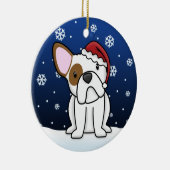 Kawaii Cartoon WB Bulldog Kerstmis Keramisch Ornament (Rechts)
