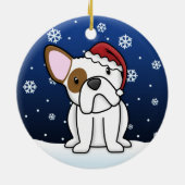 Kawaii Cartoon WB Bulldog Kerstmis Keramisch Ornament (Achterkant)