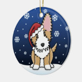 Kawaii Cartoon Wire Portugal Podengo Kerstmis Keramisch Ornament (Links)