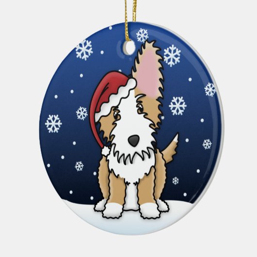 Kawaii Cartoon Wire Portugal Podengo Kerstmis Keramisch Ornament (Links)