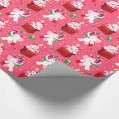 Kawaii Cartoon X-mas White Elephant Cadeaupapier (Hoek)