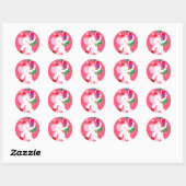 Kawaii Cartoon X-mas White Elephant Ronde Sticker (Vel)