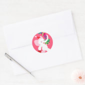 Kawaii Cartoon X-mas White Elephant Ronde Sticker (Envelop)