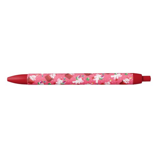 Kawaii Cartoon X-mas White Elephant Zwarte Inkt Pen (Voorkant)