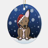 Kawaii Cartoon Xoloitzcuintli kerstversiering Keramisch Ornament (Links)