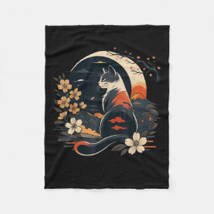 Kawaii Cat Anime Japanese Funny Art Mannen Vrouwen Fleece Deken