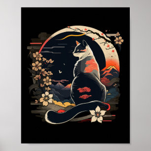 Kawaii Cat Anime Japans Retro Mannen Vrouwen Kinde Poster