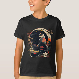 Kawaii Cat Anime Japans Retro Mannen Vrouwen Kinde T-shirt