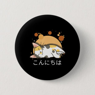Kawaii Cat Anime Japanse Gift Girls Ambtenaar Ronde Button 5,7 Cm