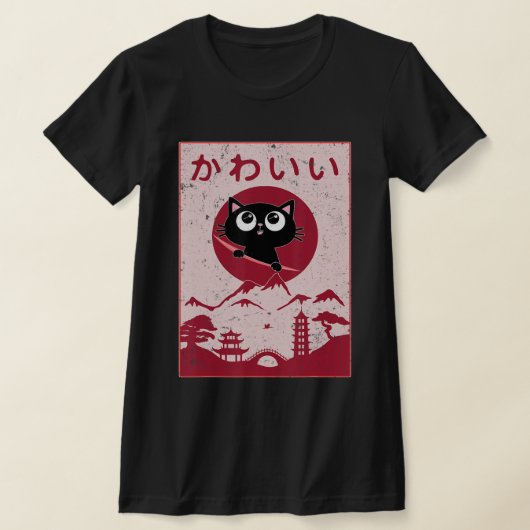  Kawaii Cat Anime Japanse Gift Girls Boys  T-shirt (Laagn)