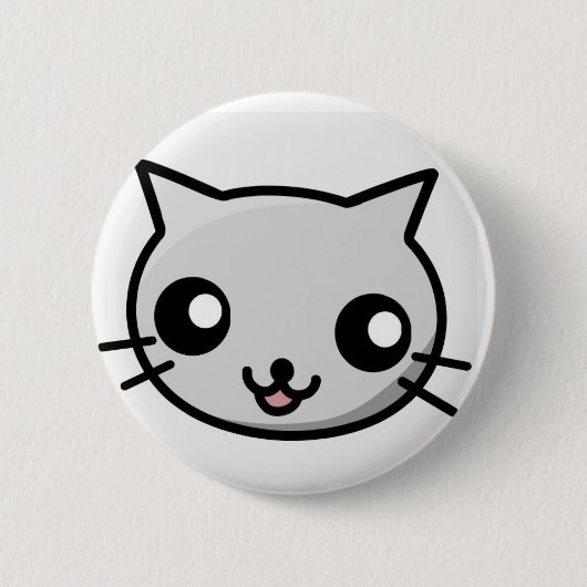 Kawaii Cat Badge Ronde Button 5,7 Cm (Voorkant)