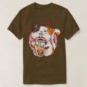 Kawaii Cat Boba Bubble Milk Tea Anime Neko Ki T-shirt (Design voorkant)
