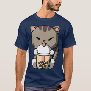 Kawaii Cat Boba Milk Tea Bubble Tea Anime Premium T-shirt