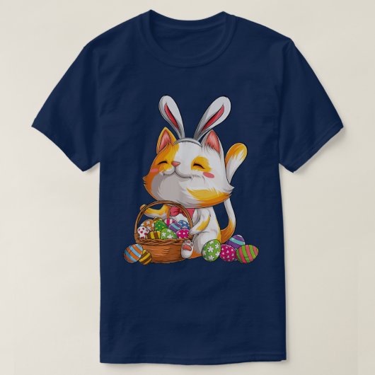 Kawaii Cat Bunny Happy Paaster Day Egg Costume Gir T-shirt (Design voorkant)